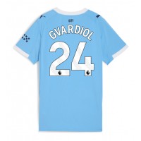Stroje piłkarskie Manchester City Josko Gvardiol #24 Koszulka Podstawowej dla damskie 2025-26 Krótki Rękaw